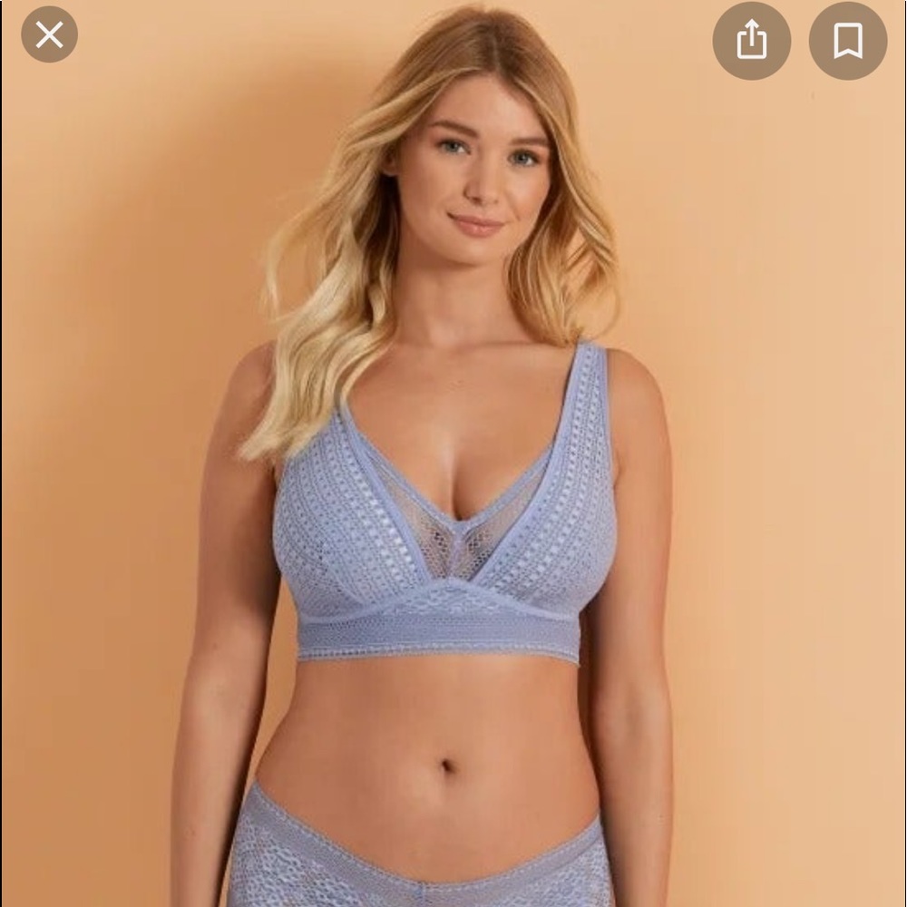 Bravissimo Zara Bralette - Cornflower Blue - Size 36GG-H (US)